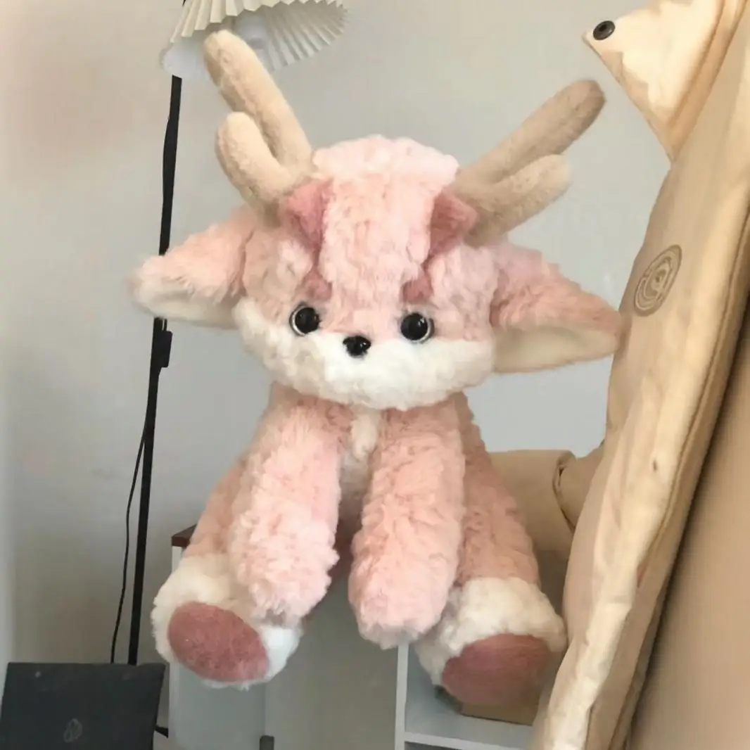 

Розовая плюшевая подушка Lucky Dragon — игрушка длиной 45 см, милый спальный компаньон для девочек, подарок на День святого Валентина/день рождения