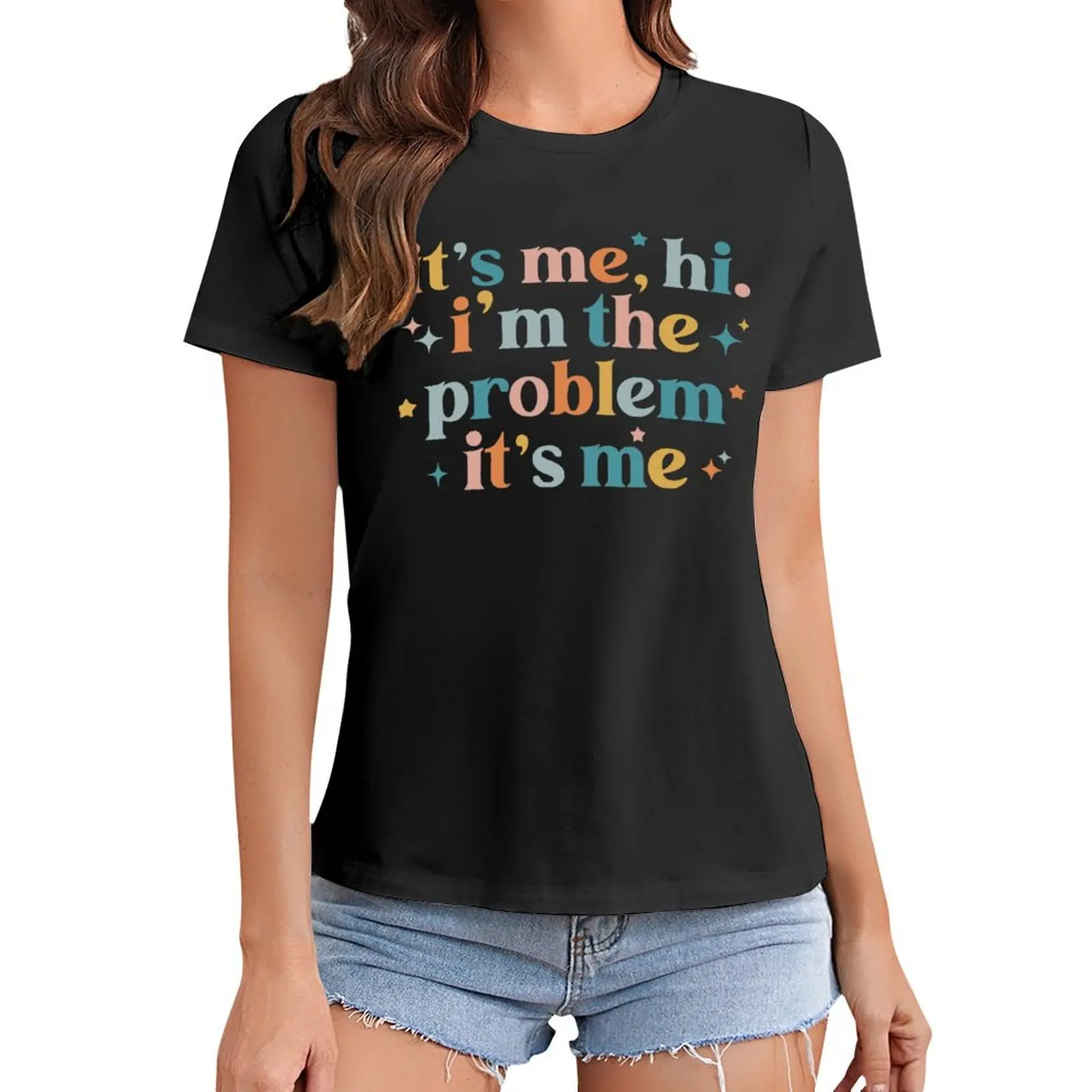 

Its Me Hi Im The Problem Its Me T-Shirt vintage blacks plain t shirts for Women loose fit