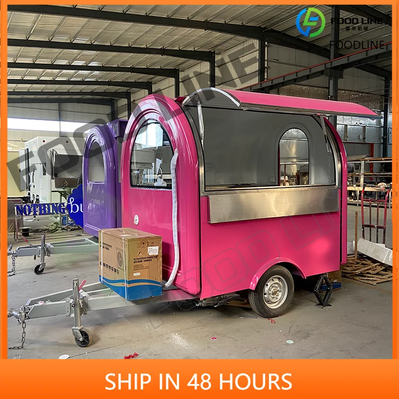 Multi Function Commercial Customizable Street Mobile Food Trailer Multi-color Promotion Round Small Tractor Food Trailer