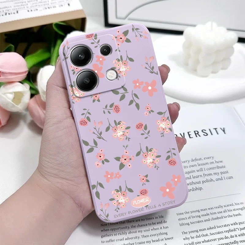 Floral Scent Phone Case For Xiaomi Redmi Note 14 13 12 12S 11 11S 10 10S 9 9S Pro Plus 4G 5G Liquid Silicone Cover