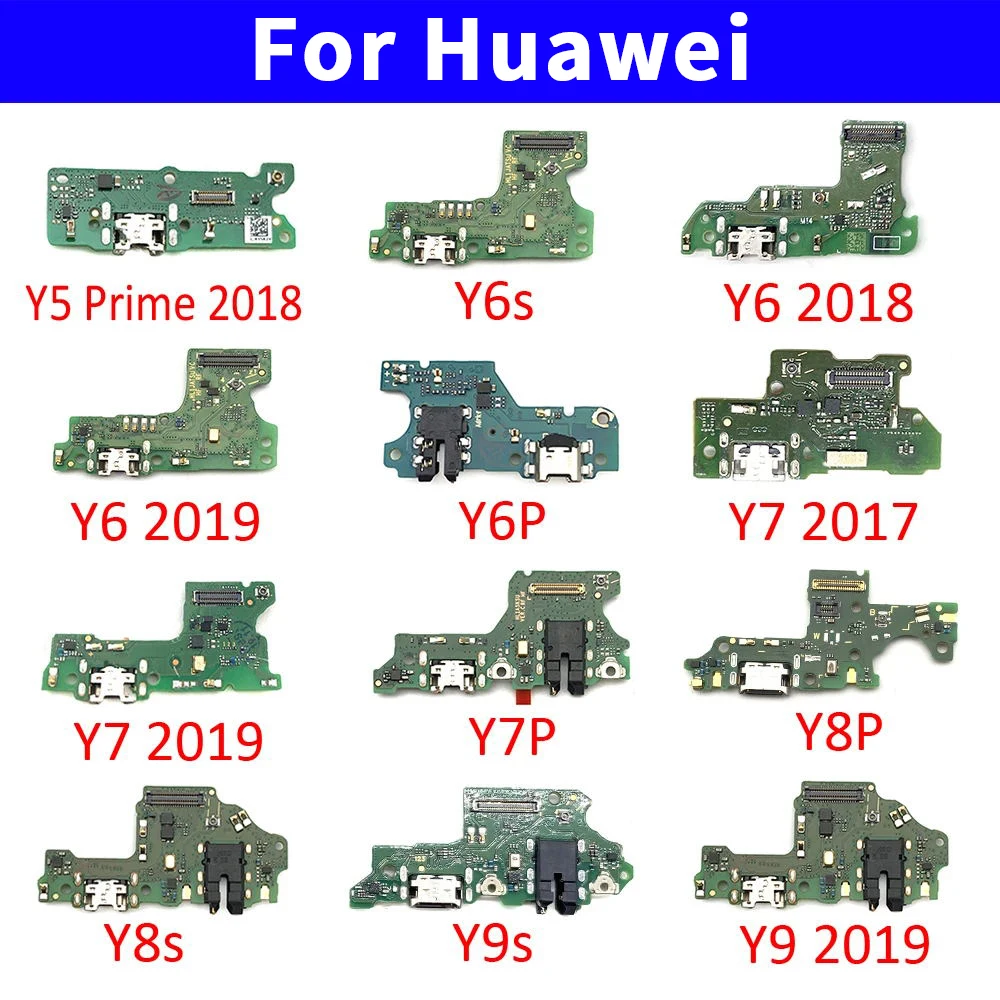 Dock Connector USB Charger Charging Port Board Flex Cable For Huawei Y5 Y6 Y7 Y9 Prime 2017 2018 2019 Y6s Y6P Y7P Y8s Y8P Y9s