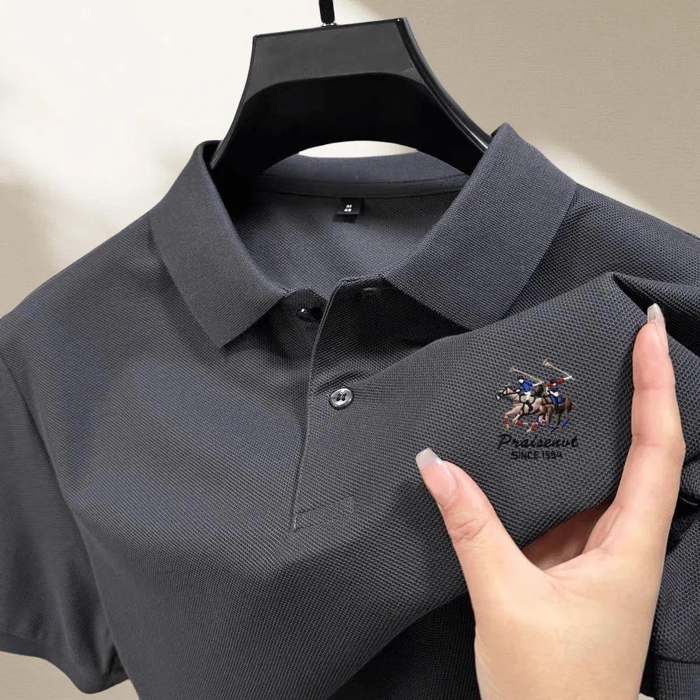 

100%cotton luxury custom Tshirt summer new fashion men's short sleeve business casual polo shirt exquisite brand embroidered top