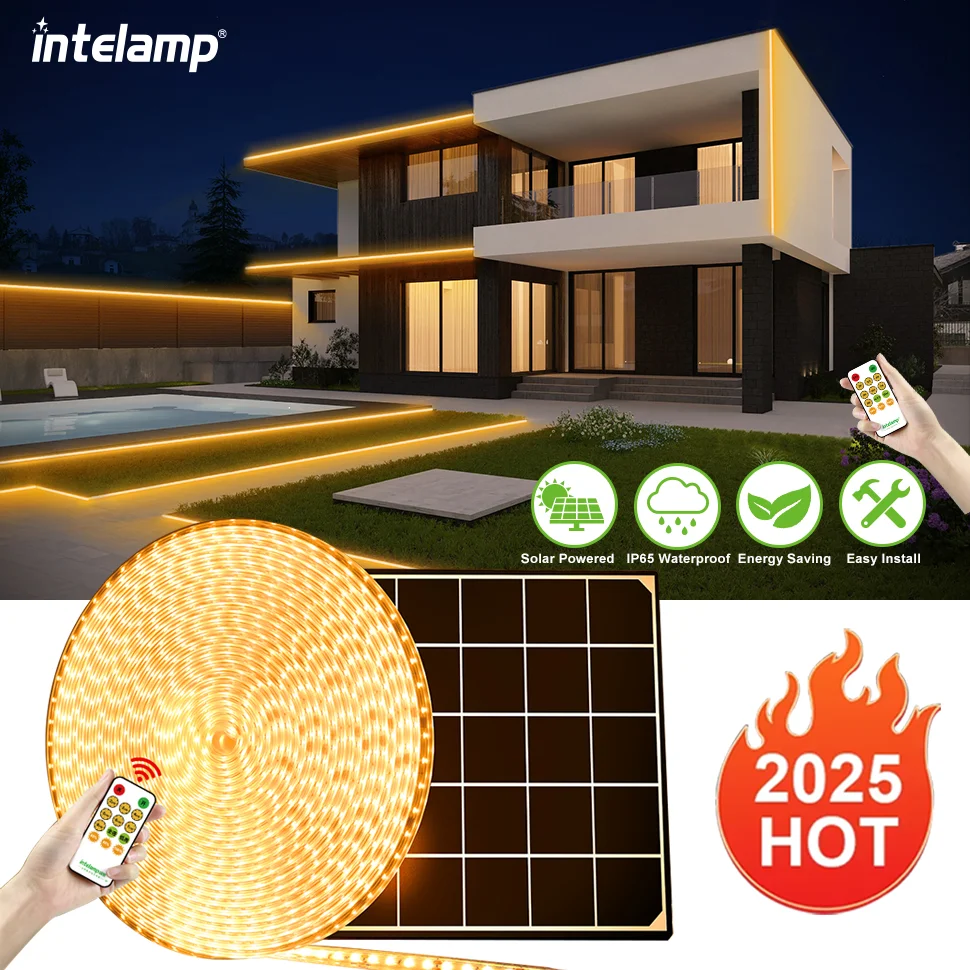 

IP67 Waterproof Solar COB Strip Light DC 24V 80LEDs/m 10M High Density Dimmable Adhensive Tape Outdoor Home Garden Yard Decor