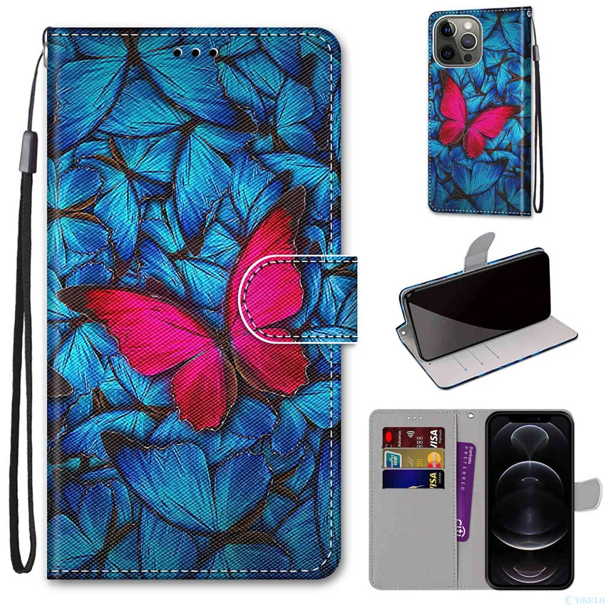 Book Painted Capa For Xiaomi Redmi Note 10 9 Pro 9A 9C 7 Mi 11i Poco X3 NFC M3 F3 Kids Flip Wallet Animal Flower Phone Case 2023