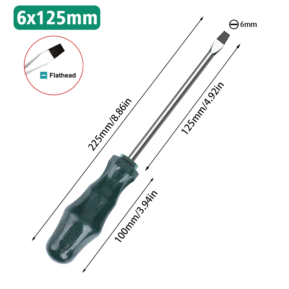 1 Pc 6×125mm CR-V Magnetic Slotted Screwdriver for Car Repair, Home Repairs  Wood Work