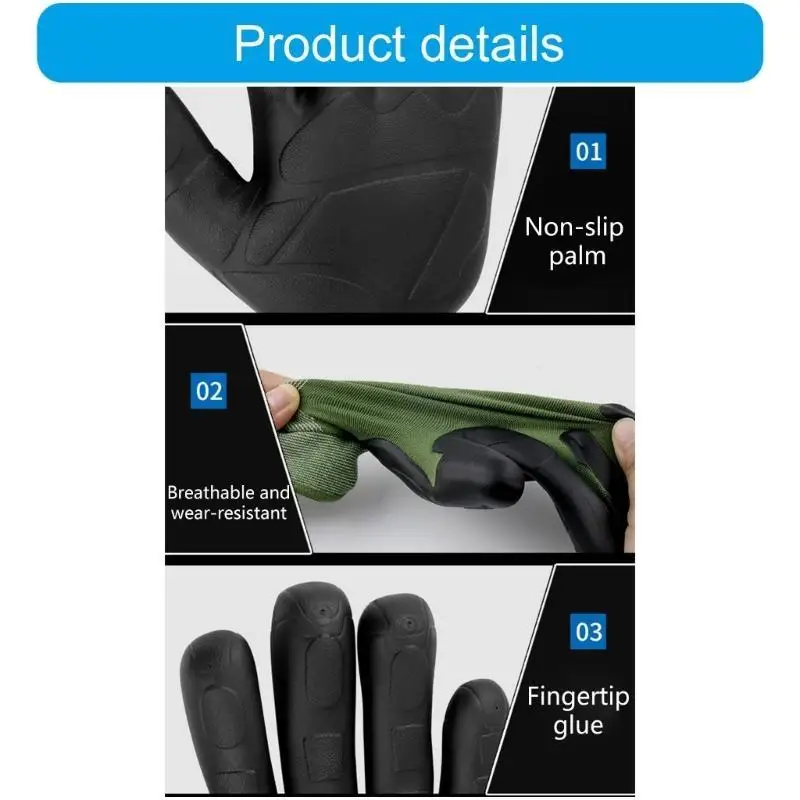 

R9UF 1 Pair Work Gloves Crinkle Latex Coated Gloves Lightweight Fine Grip for Light Duty Work Garden Mechanism Construction