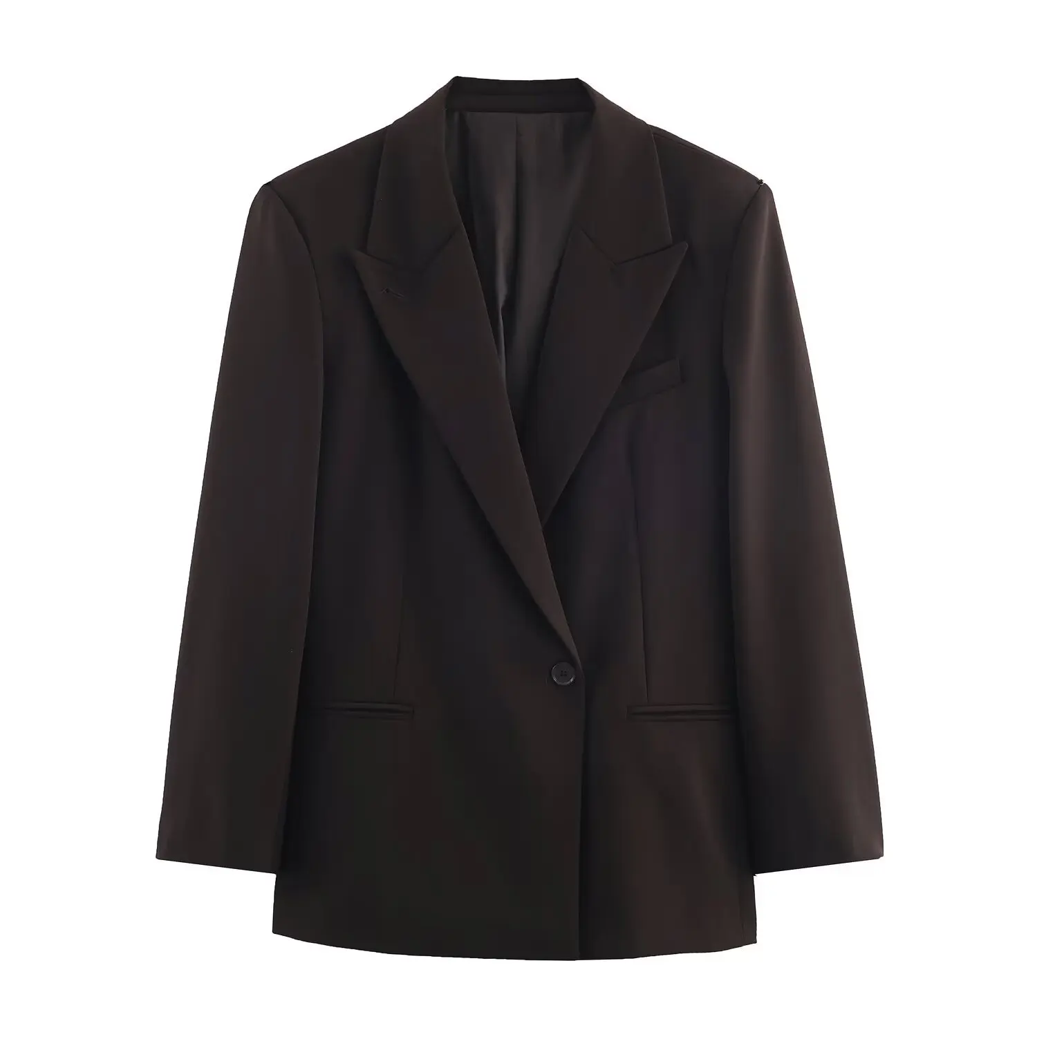 Autunno Inverno Moda Giacca doppiopetto ampia Pantaloni a gamba dritta tinta unita Pantaloni a due pezzi Set Blazer casual da donna