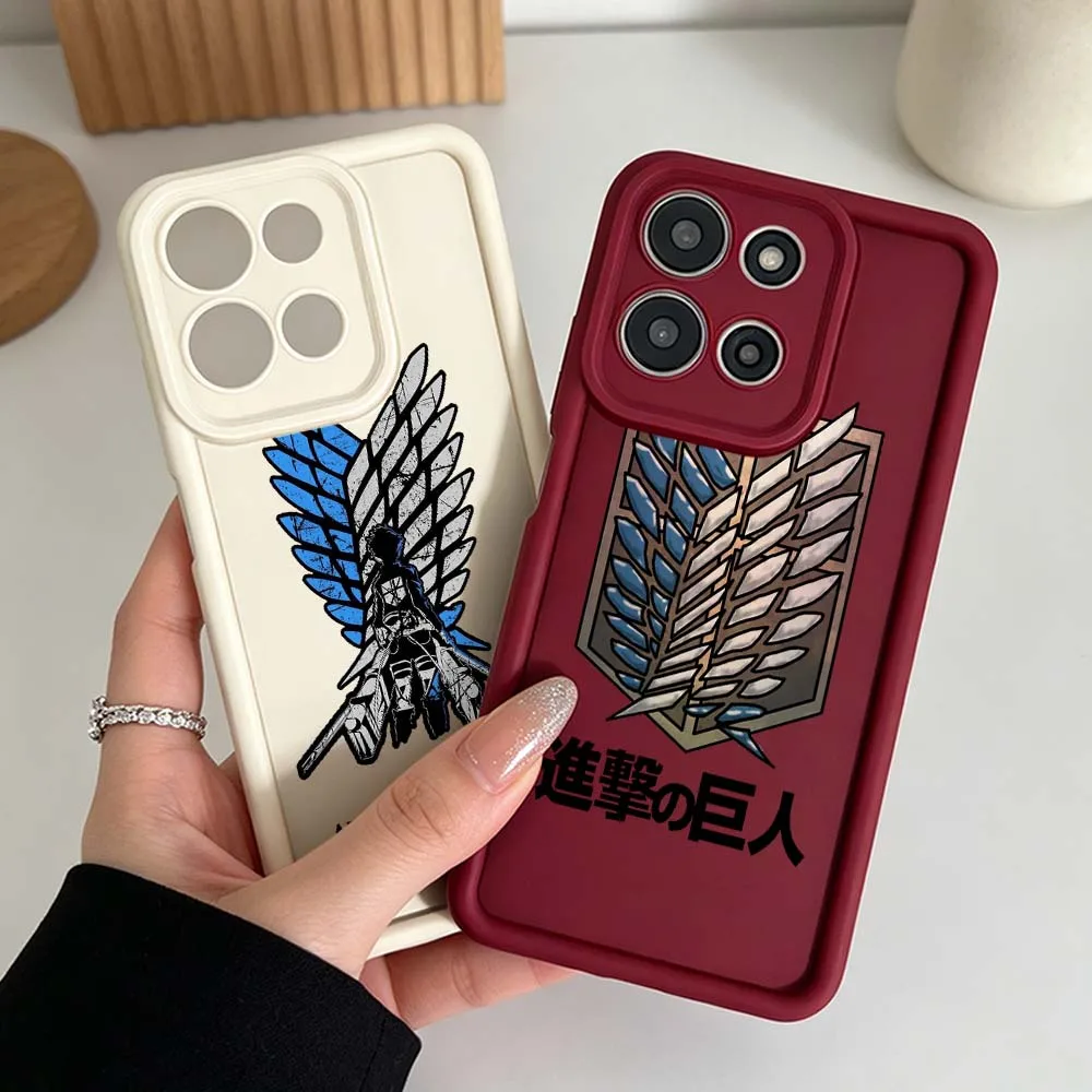 A-Attack On Titan LOGO Silicone Case For Motorola Moto G86 G85 G75 G56 G06 Edge 70 60 50 Fusion Eye Ladder Phone Case