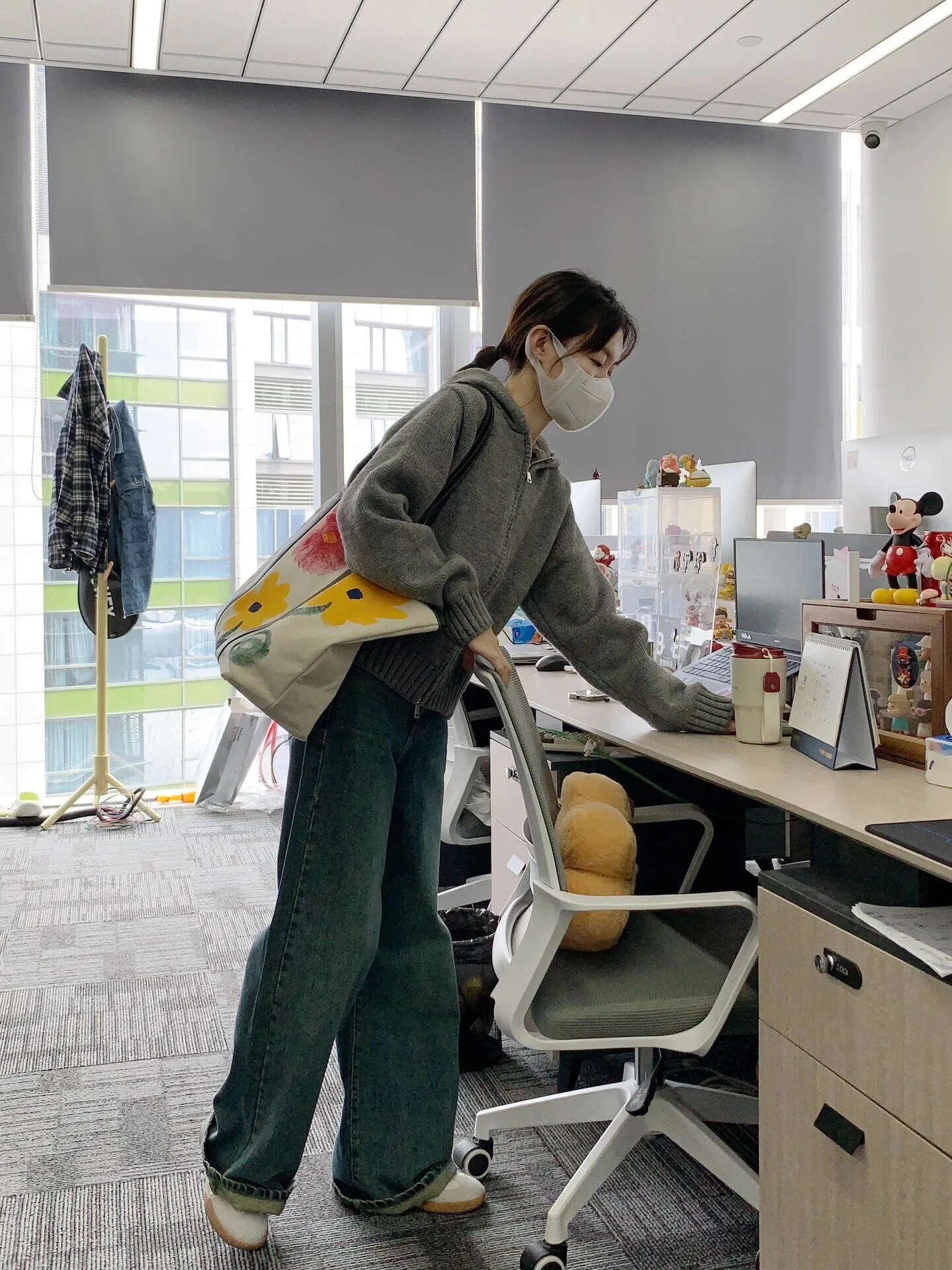 เสื้อคลุมไหมพรมแบบมีฮู้ด ซิปคู่ สไตล์เกาหลี สำหรับผู้หญิง ใส่ได้ทั้งฤดูใบไม้ผลิและฤดูใบไม้ร่วง ทรงหลวม สไตล์เรโทร ลำลอง