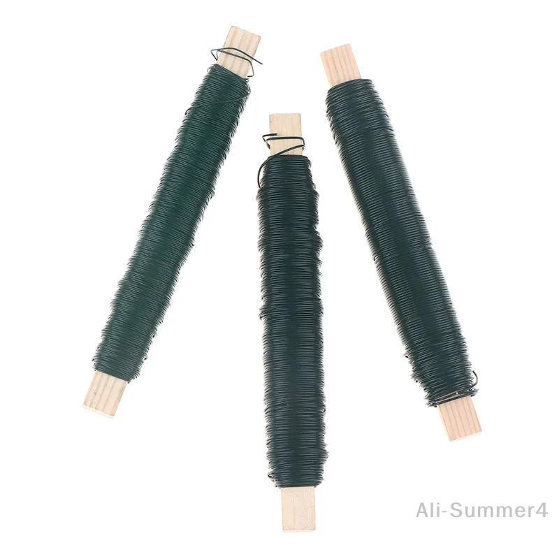 0.5/0.65/0.7mm Green Metal Tying Wire, Rust-Resistant Floral Wire For Wrapping Around ,Suitable For Crafts, Christmas Decoration