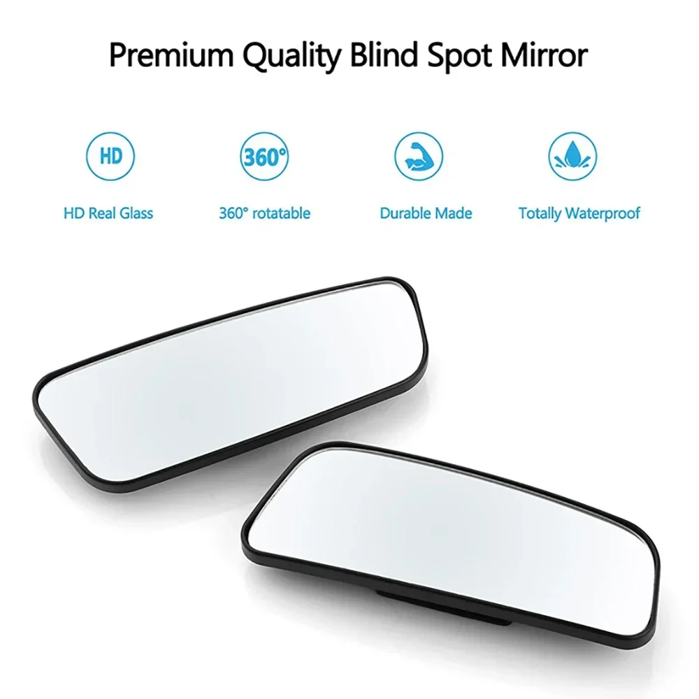 2Pcs 360 Degree Adjustable Blind Spot Mirror Car Auxiliary Rearview Convex Mirror Round Frame Wide Angle Mirrors for Car Reverse