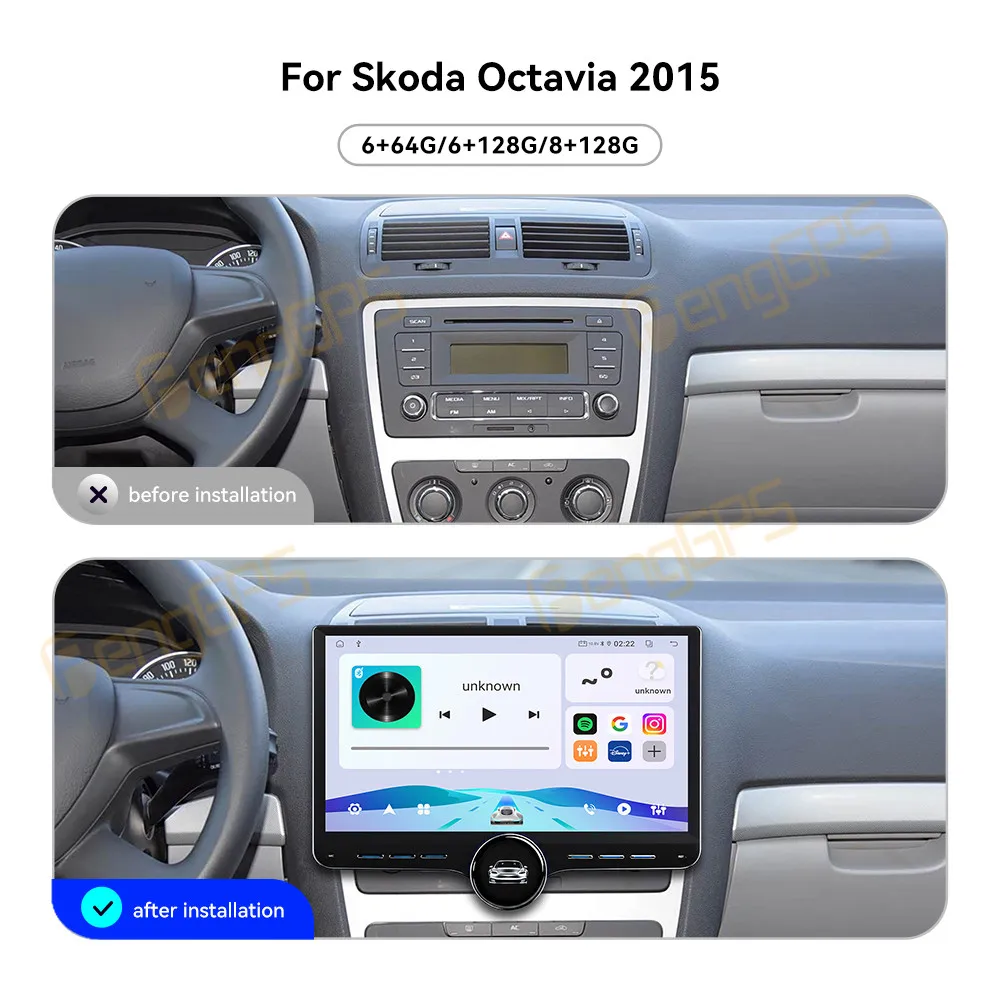 For Skoda Octavia 2015 Android Car Radio Multimedia Video Player Wireless Carplay Autoradio Stereo GPS Navigation Head Unit