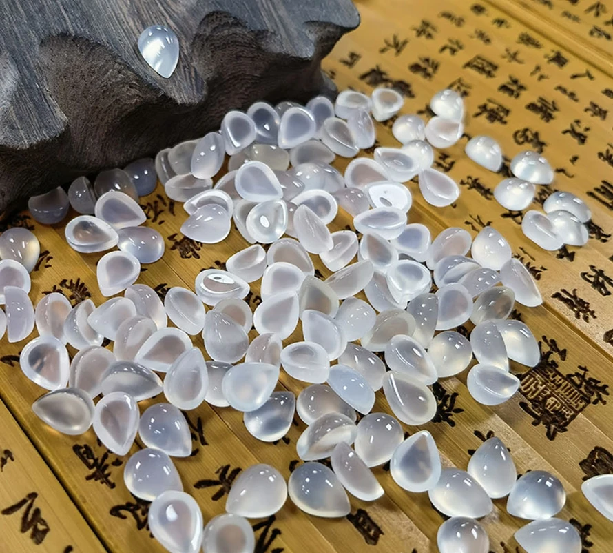 حبة إليان العقيق الرمادي الطبيعي ، أحجار كريمة قطرة الكمثرى ، وجه خاتم مجوهرات ، جوهرة حقيقية للبيع ، 6 × 8 ، 13 × 18 ، 10: 50 لكل عبوة #3