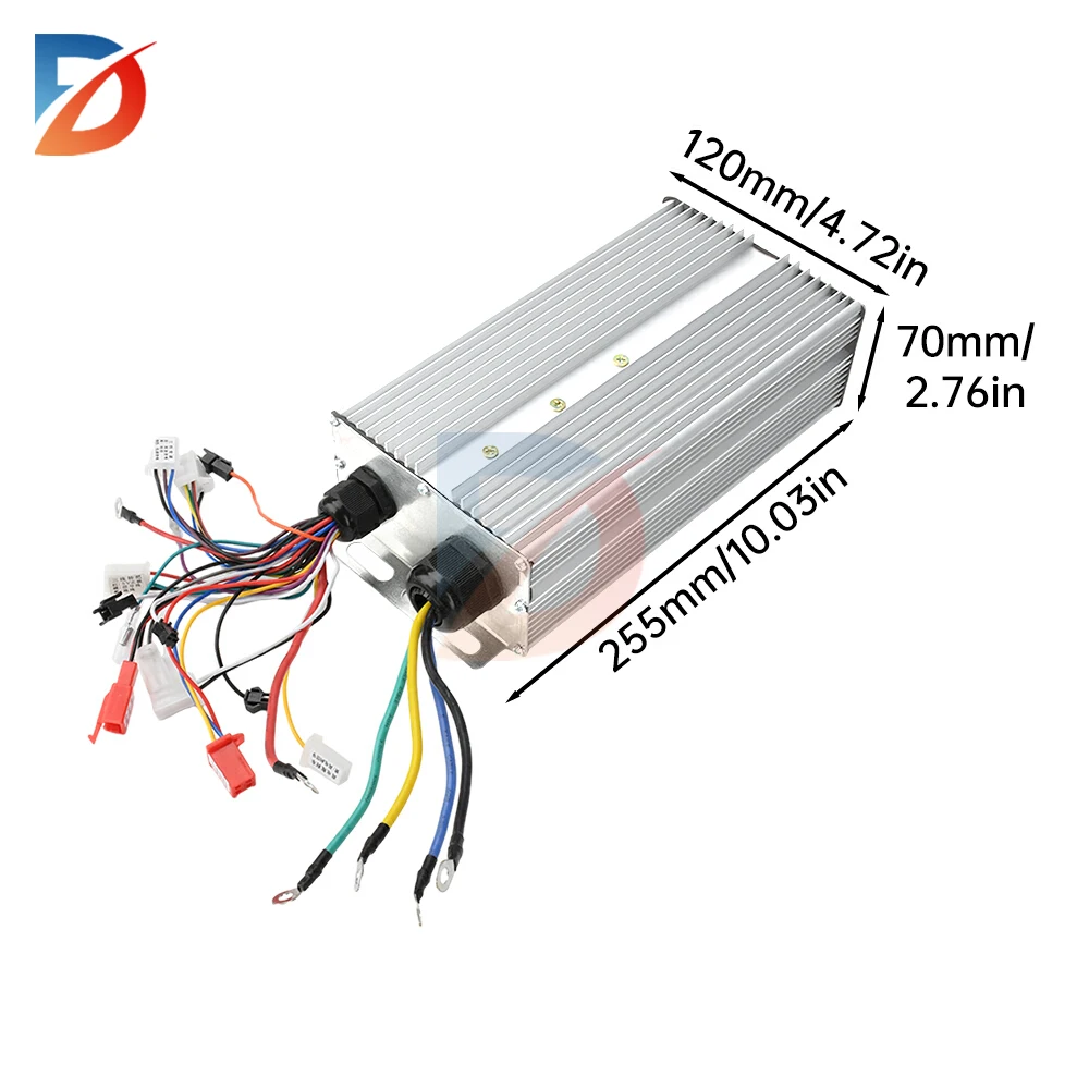 Electric Vehicle Controller 48V/60V/72V/84V 3000W Double Row Intelligent Brushless Controller MOS Tube SKST049N08 Splash Proof