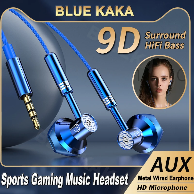 2023 New TWS 9D Stereo Earphones Gamers Headset In-ear Wired Headphone HiFi Bass Wire Earphone Earbud Phone Headsets With Mic