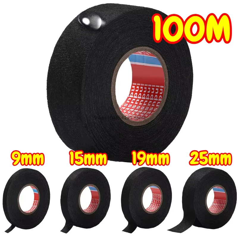 9/15/25/32/50MM Electrical Insulating Tape Heat Resistant Harness Tape Car Cable Harness Wiring Loom Protection Waterproof Tape