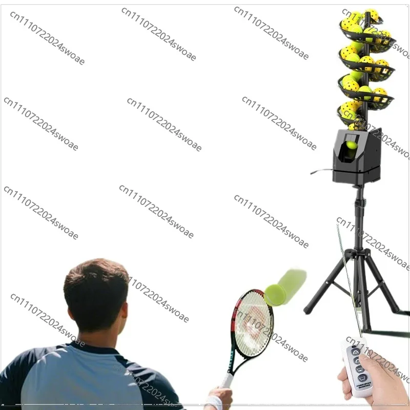 For Tennis Serve Machine Self-service Practice Throwing Machine Single with Catch Net Portable Practitioner