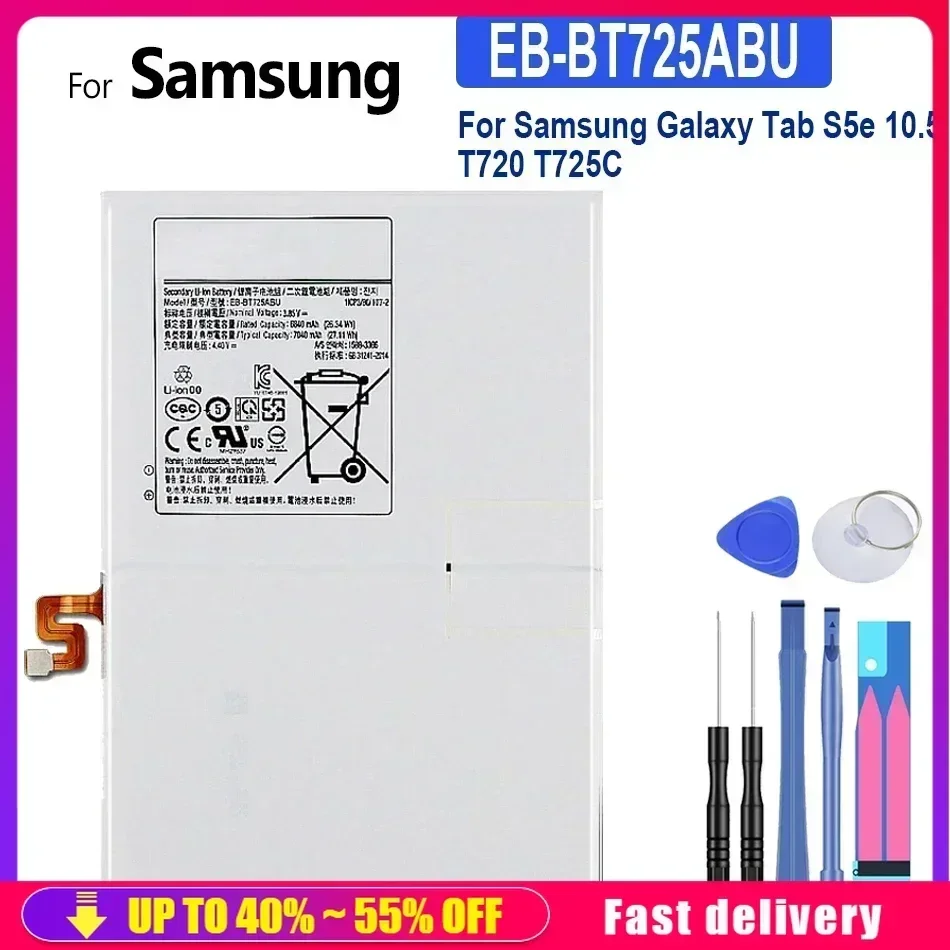 EB-BT725ABU Rechargeable 7040mAh Tablet Battery For Samsung Galaxy Tab S5e 10.5 T720 T725C Portable Battery