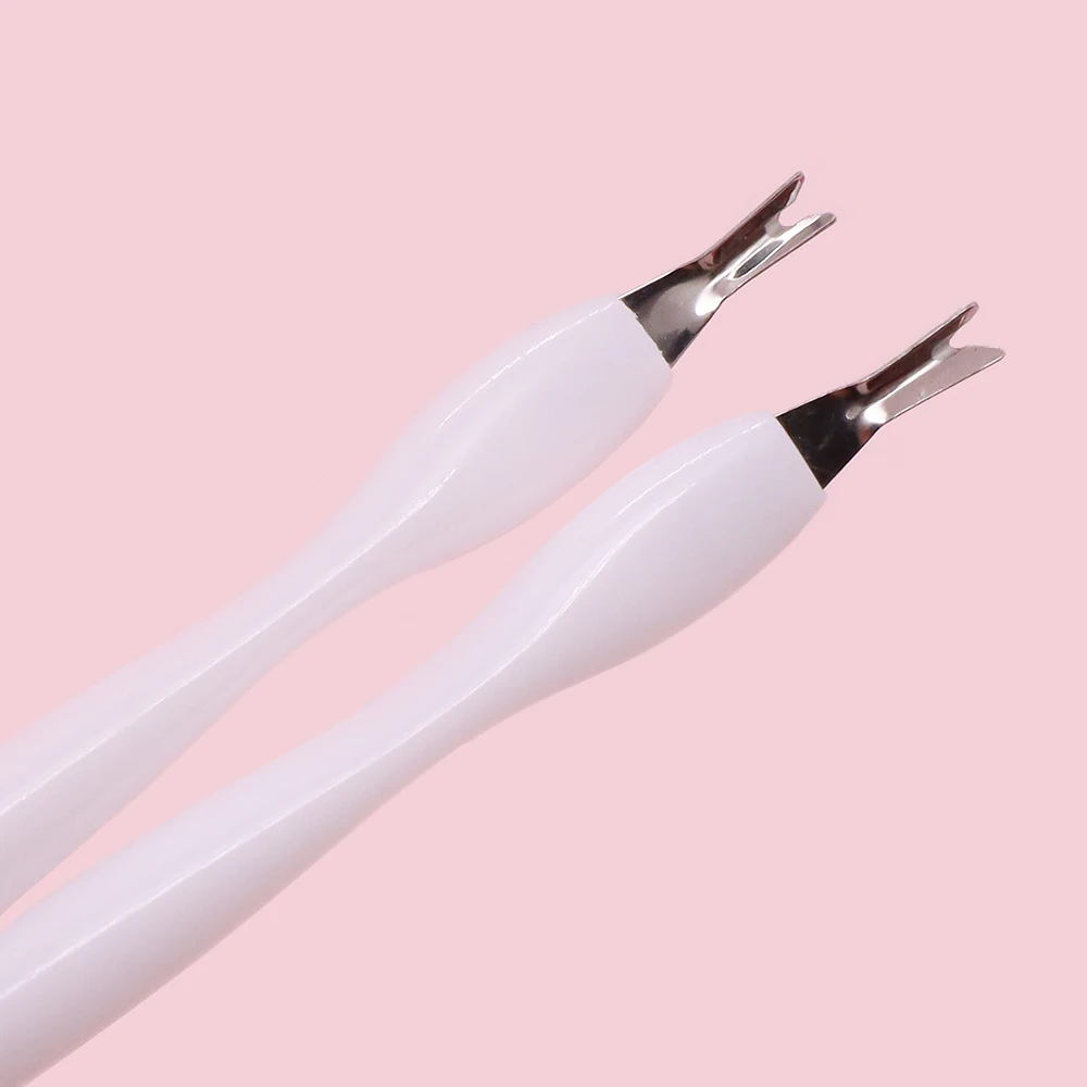 12Pcs/Bag Stainless Steel V Shape Cuticle Trimmer Dual End Dead Skin Remover Nail Cuticle Cutter Manicure Pedicure Nail Art Tool