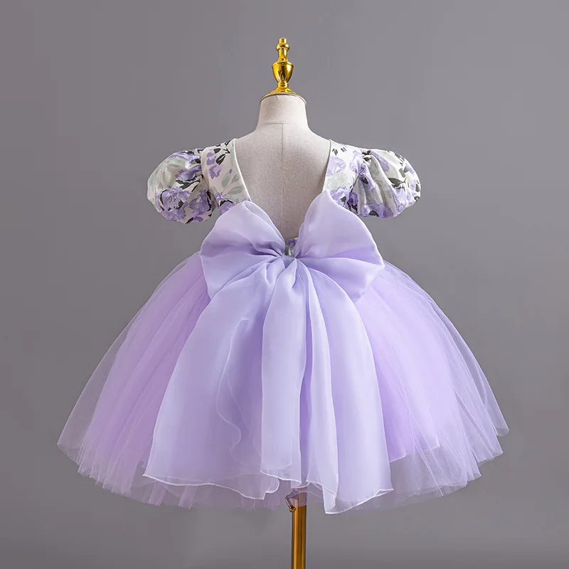 

Outong Big Bow Summer Baby Girl Dresses V-back Kids Christmas Party Halloween Holidays Children Costume For Toddler Kids