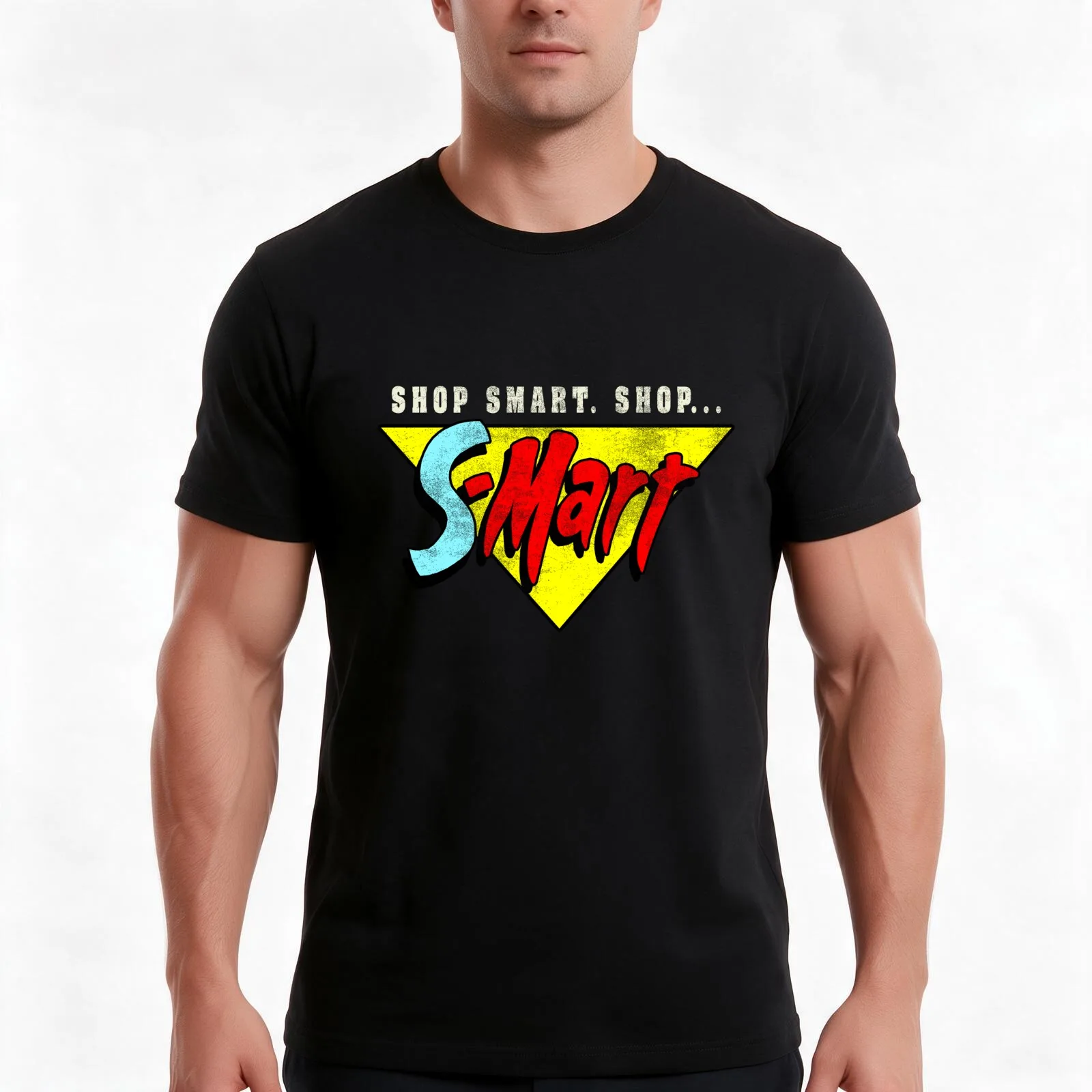 Vintage Distressed S-Mart T-Shirt, Summer Casual Cotton Tee, Oversized Streetwear Tops, Vintage Graphic Print, Unisex Men Women