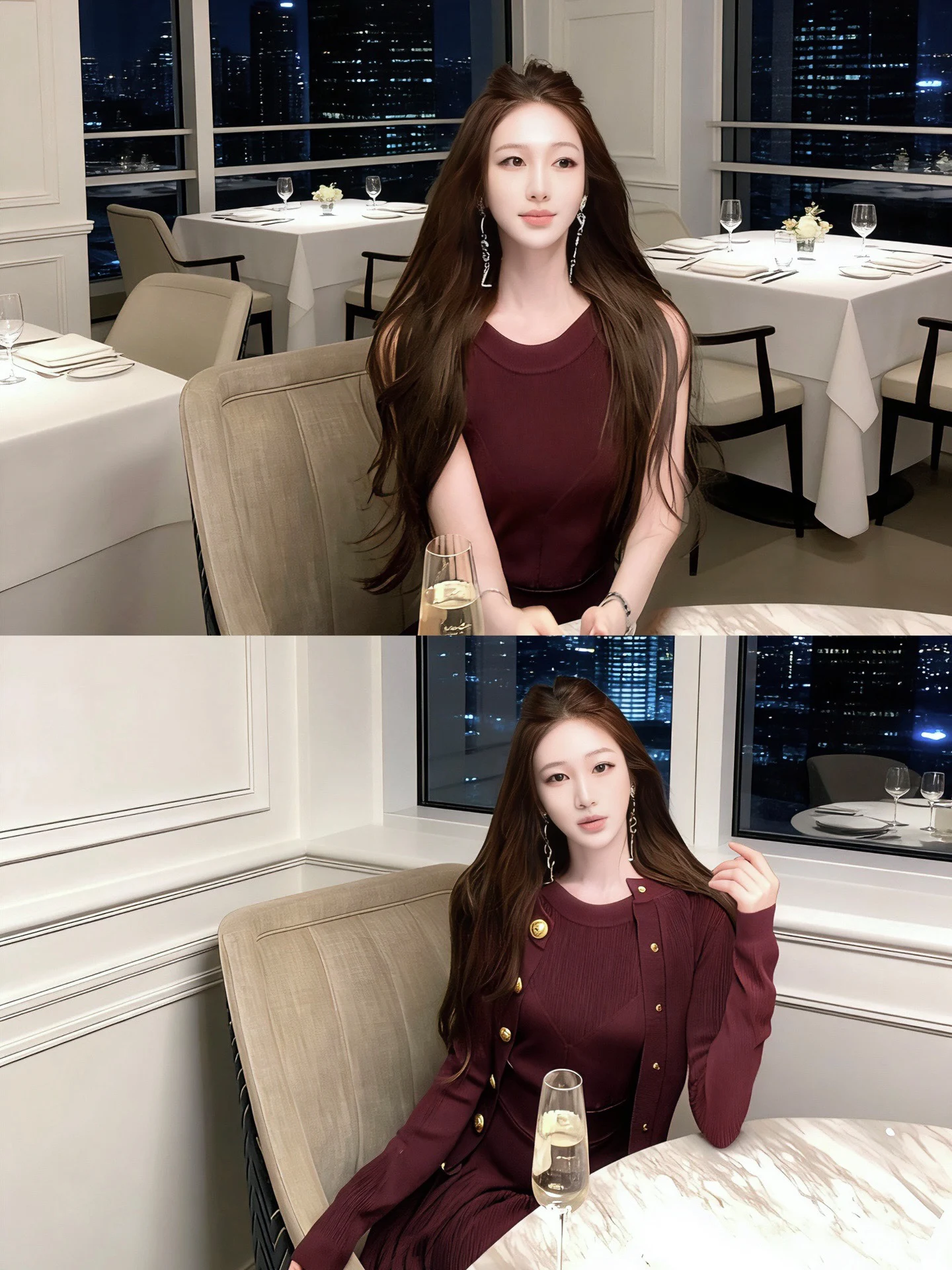 

Elegant Purple Woven Strap Dress Knitted Open Cardigan Set for Women Spring Commute Style Long Sleeve Two-Piece Fashion Set