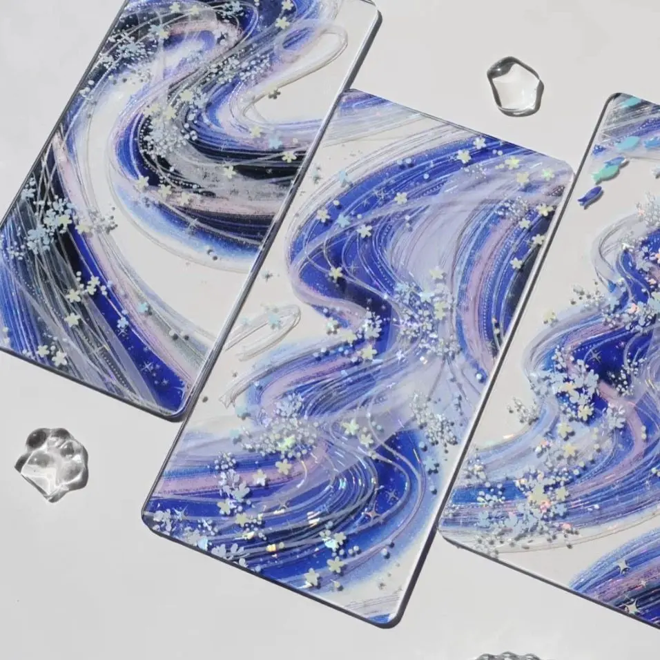 Washi Pet Tape 1 Loop Sample Sticker Wines Galaxy Heron Pet Dream Blue Starry Sky Galaxy Background 2.27