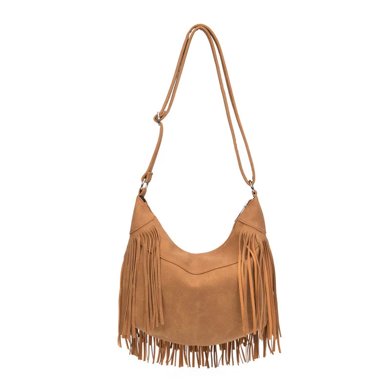 Vintage Bohemian Long Tassel Crossbody Bag Large Capacity Hippie Gypsy High Quality Shoulder Bag Travel Vacation Beach Bag