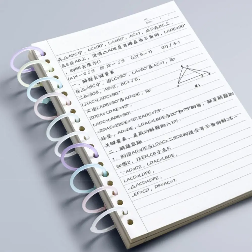Creative DIY Binder Ring Multi-Function Plastic Loose Leaf Paper Buckle 15/20/25mm Loose Leaf Paper Fixing Clip School Office