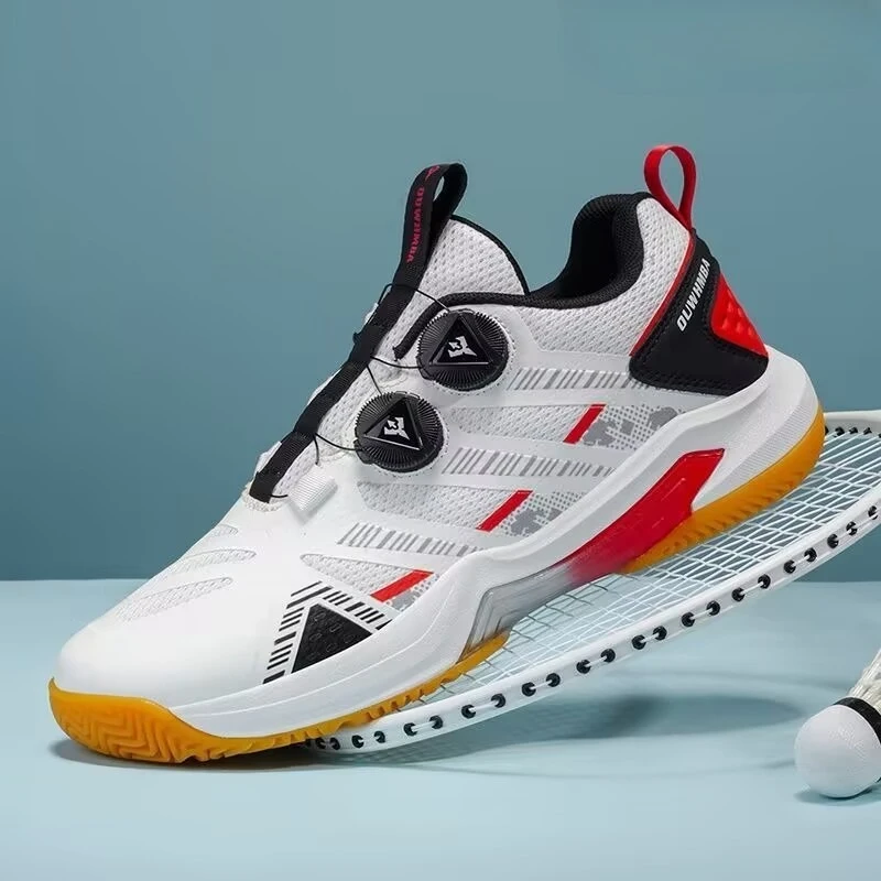 

Professional Badminton Shoe Mesh Breathable Tennis Shoes Anti-Slippery Table Tennis Shoes Quick Lacing Indoor Court Shoe Unisex