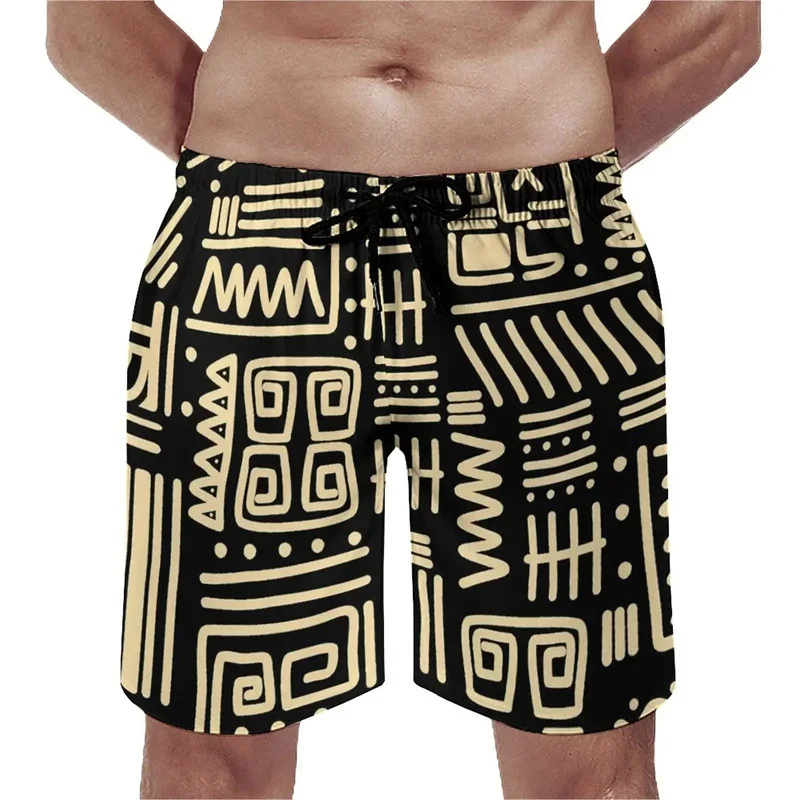 3D Printed Ethnic Short Pants For Men Vintage Pattern Beach Shorts Summer Fashion Children Street Board Shorts Surf Swim Trunks