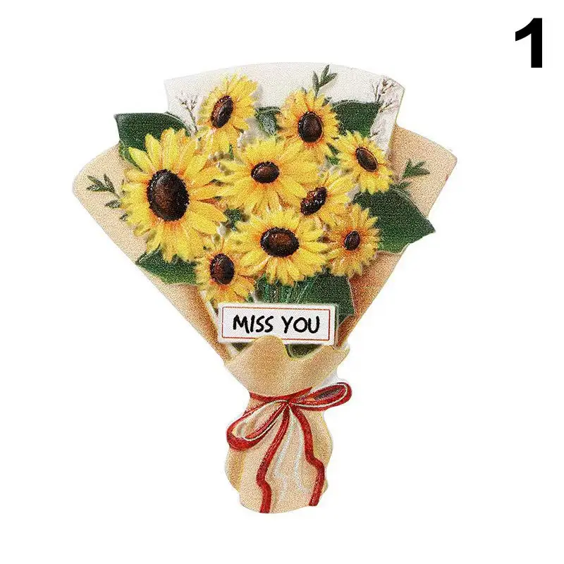 Sunflower Rose Bouquet Car Vent Aromatherapy Diffuser Plaster Floral Air Freshener Ornament Car Aromatherapy Accessories