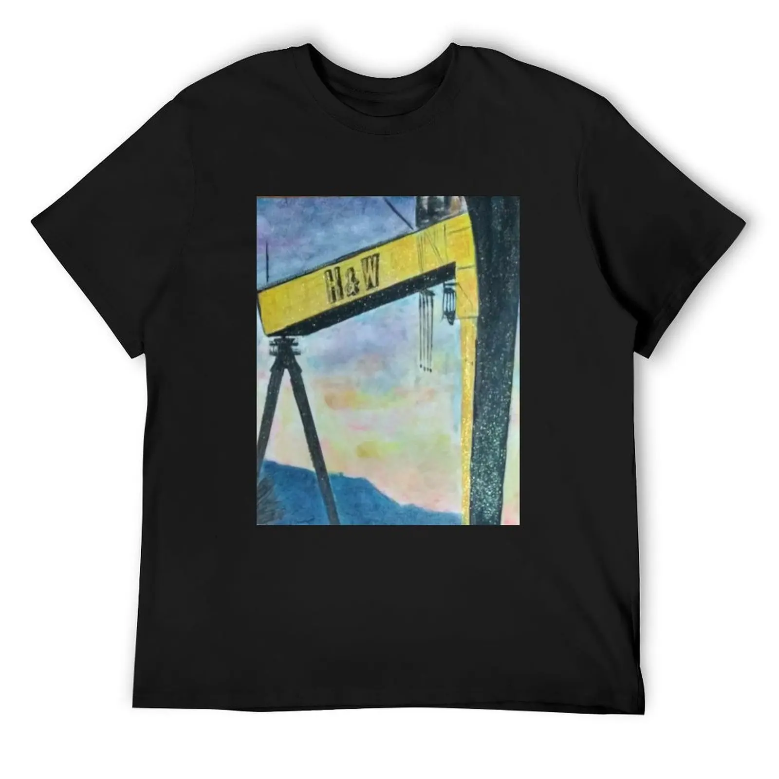 

Samson and Goliath, Belfast, cranes T-Shirt graphic tee shirt Blouse baggy shirts shirts men