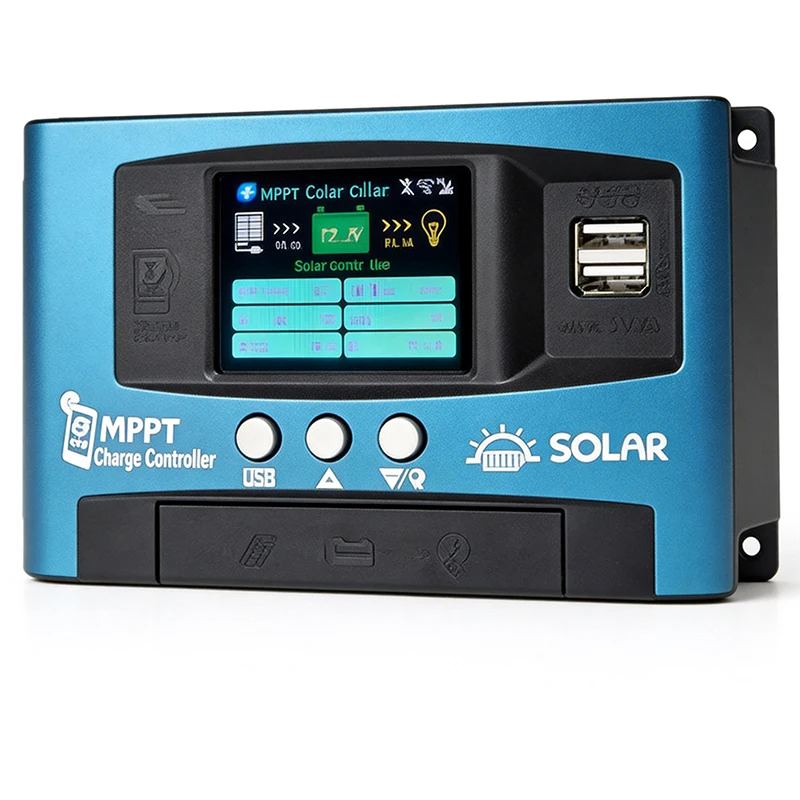 Controlador de Carga Solar Multi-idioma con Bluetooth, Wifi y 4G, 12V/24V/36V/48V/60V, Doble USB, Cargador de Panel Solar Inteligente MPPT Automático