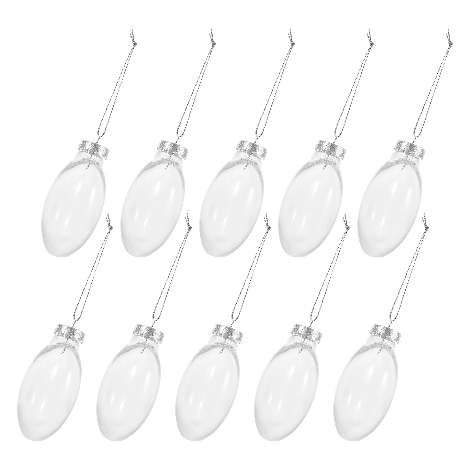 

10Pcs Clear Christmas Ball Ornaments 10Cm Refillable Transparent Bauble Pendant DIY Hanging Decorations for Tree Craft Fill Flat