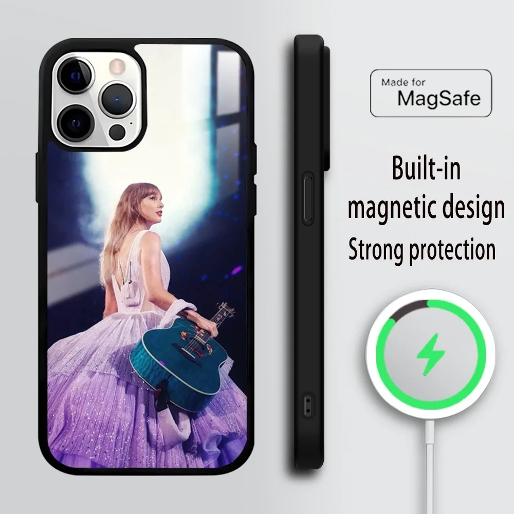 Singer T-Taylor S-SwiftS Phone Case For iPhone 16 15 14 13 12 11 Pro Max Plus Mini Mirror Wireless magnetic case