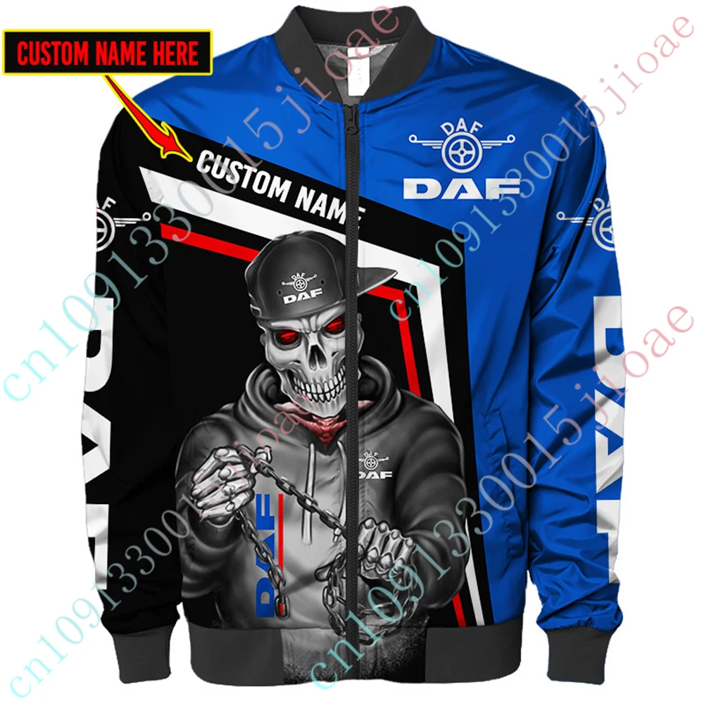 

DAF Bomber Jacket Techwear Baseball Uniform Jackets For Men's Clothing Harajuku Parkas Windbreaker Thick Coat Custom Logo