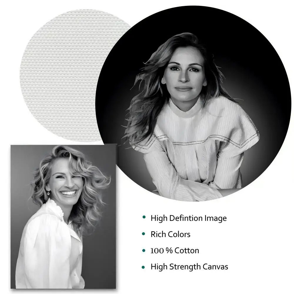 J-Julia R-Roberts اللوحة الخط HD قماش المشارك تجعد الحرة مقاوم للماء جميع الفضاء جدار ديكور #3