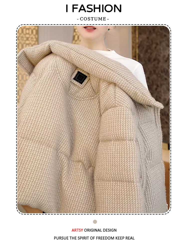 

Женская утепленная теплая хлопковая куртка в корейском стиле для зимы, модная, укороченная, с эффектом омоложения, для повседневной носки