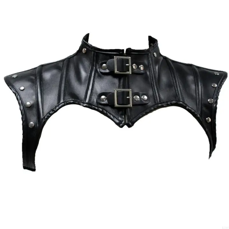 

K3NF Steampunk Leather Punk Armors Medieval Women Armors Shawl Vest Halloween Cloak