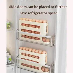 4 Layers Automatic Scrolling Egg Rack Holder Household Automatic Scrolling Egg Storage Box Large-capacity Egg Dispenser