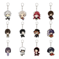 55MM Anime Bungo Stray Dogs Keychain Nakajima Atsushi dazai osamu Edogawa Rampo Key Chain Acrylic Model Plate Christmas Gifts