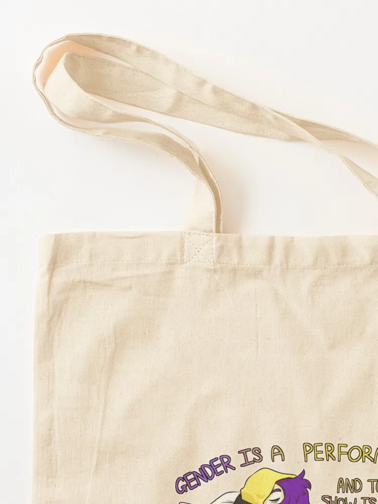 GENDER IS A CANCELLED PERFORMANCE NONBINARY PRIDE Tote Bag Beach bag Portable shopping bag tote canvas