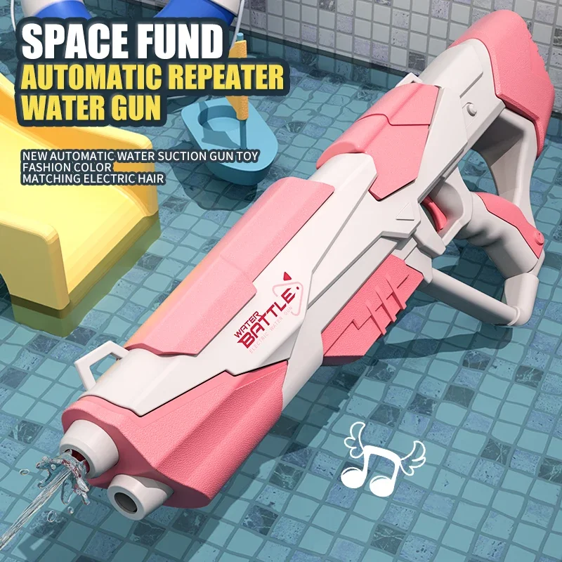 2024 New Electric Water Gun Space Model Gun Toy Large Capacity Self-priming Electric Repeating Water Gun Electric Boy Gifts