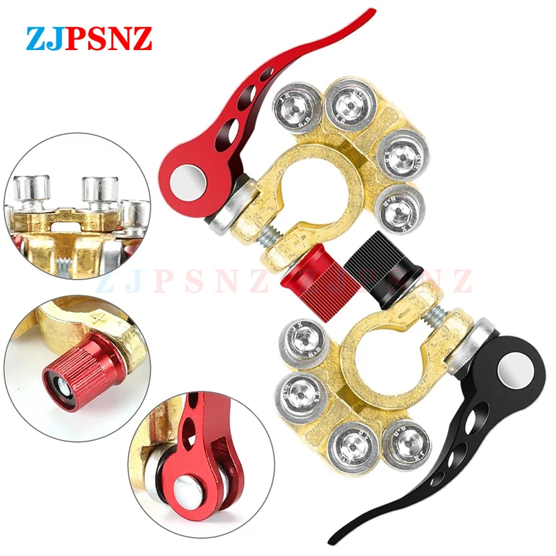 Quick Disconnect Car Cable Connector Battery Bornes Main Cable Post Clamp Terminal Screw Connection Positive Negative Truck Boat