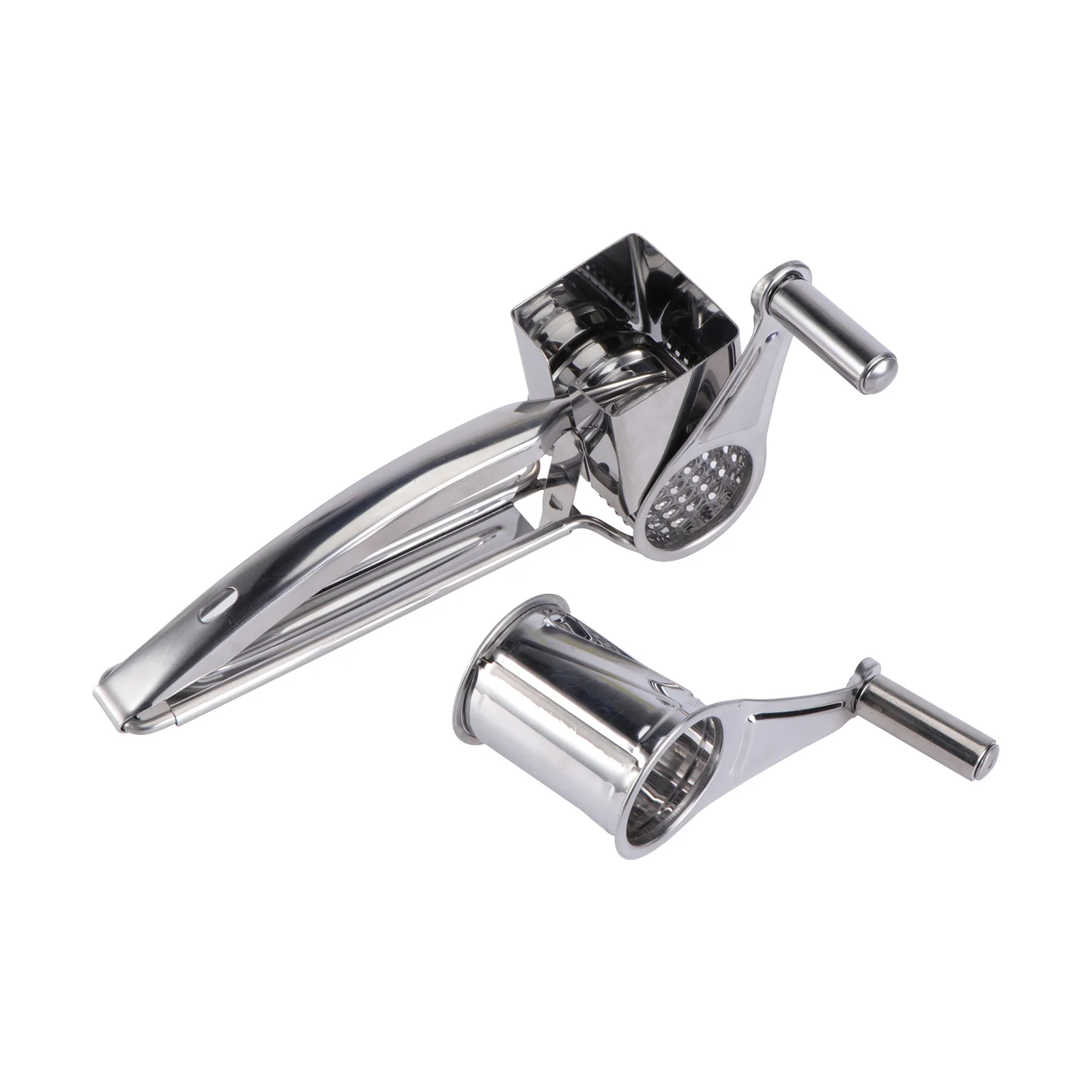 

1Set Stainless Steel Cheese Grater Set Rotary Handheld Shredder for Hard Cheese Chocolate Nuts Vegetables Fine Coarse Grating