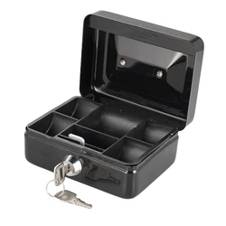 Steel Cash Box Key Mini Safe Lock Box Key Locker Money Bank Security Box Storage Hidden Money Coin Cash Jewellery Carry Box
