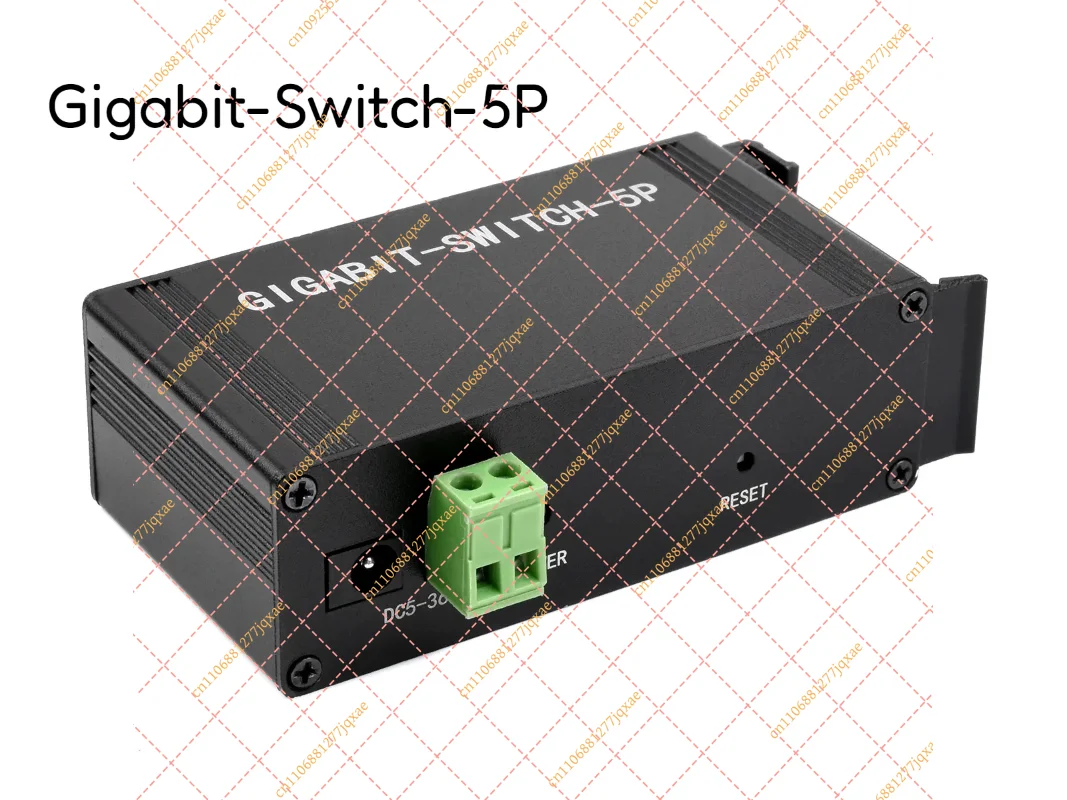 Waveshare Industrial 5-Port Gigabit Ethernet Switch, IEEE 802.3x Full-Duplex 10/100/1000M DIN Rail Mount