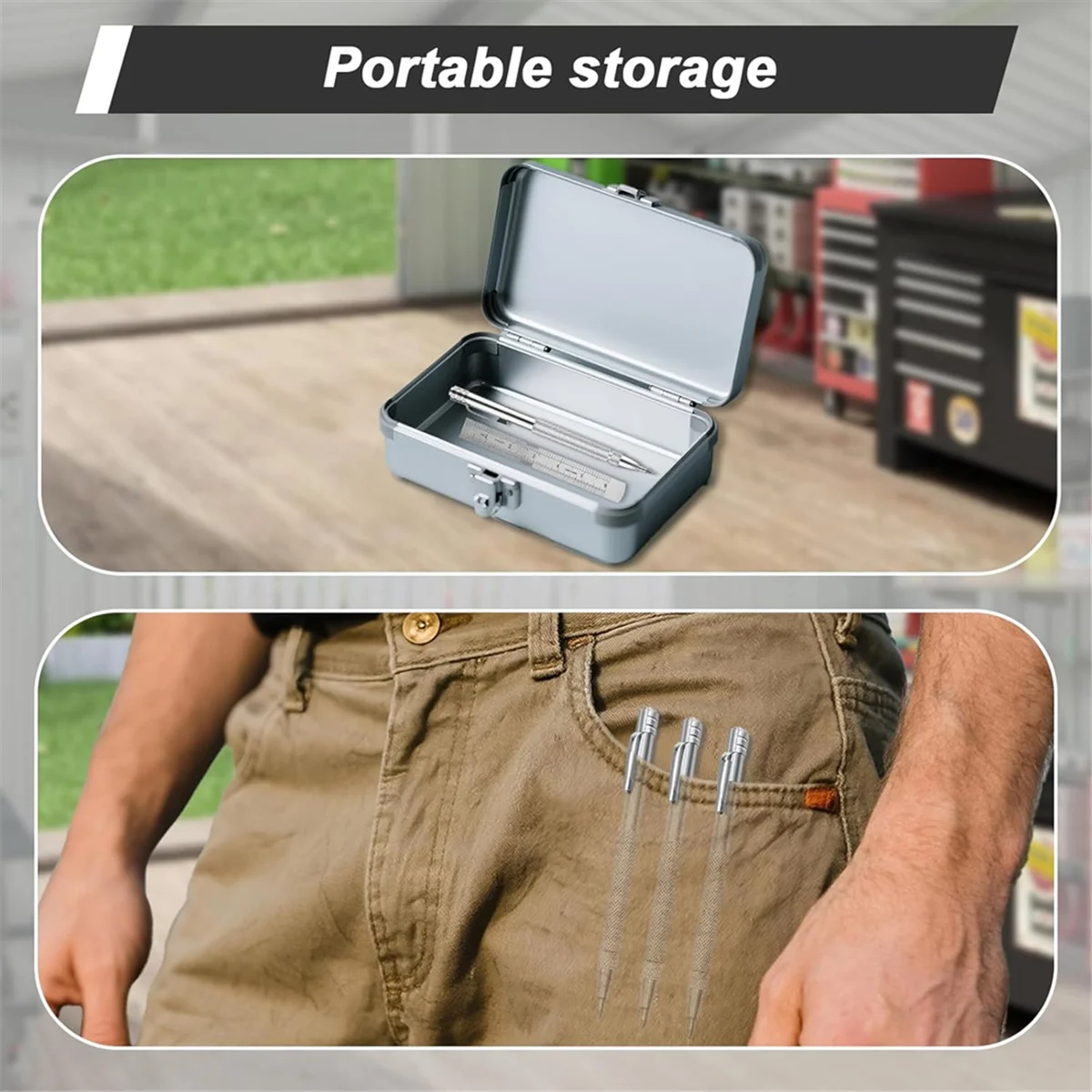 A002 Tungsten Carbide Scriber Set for Metalworking,Magnetic Knurled Engraving Tool for Steel/Glass/CeramicsWelding Scribe Kit