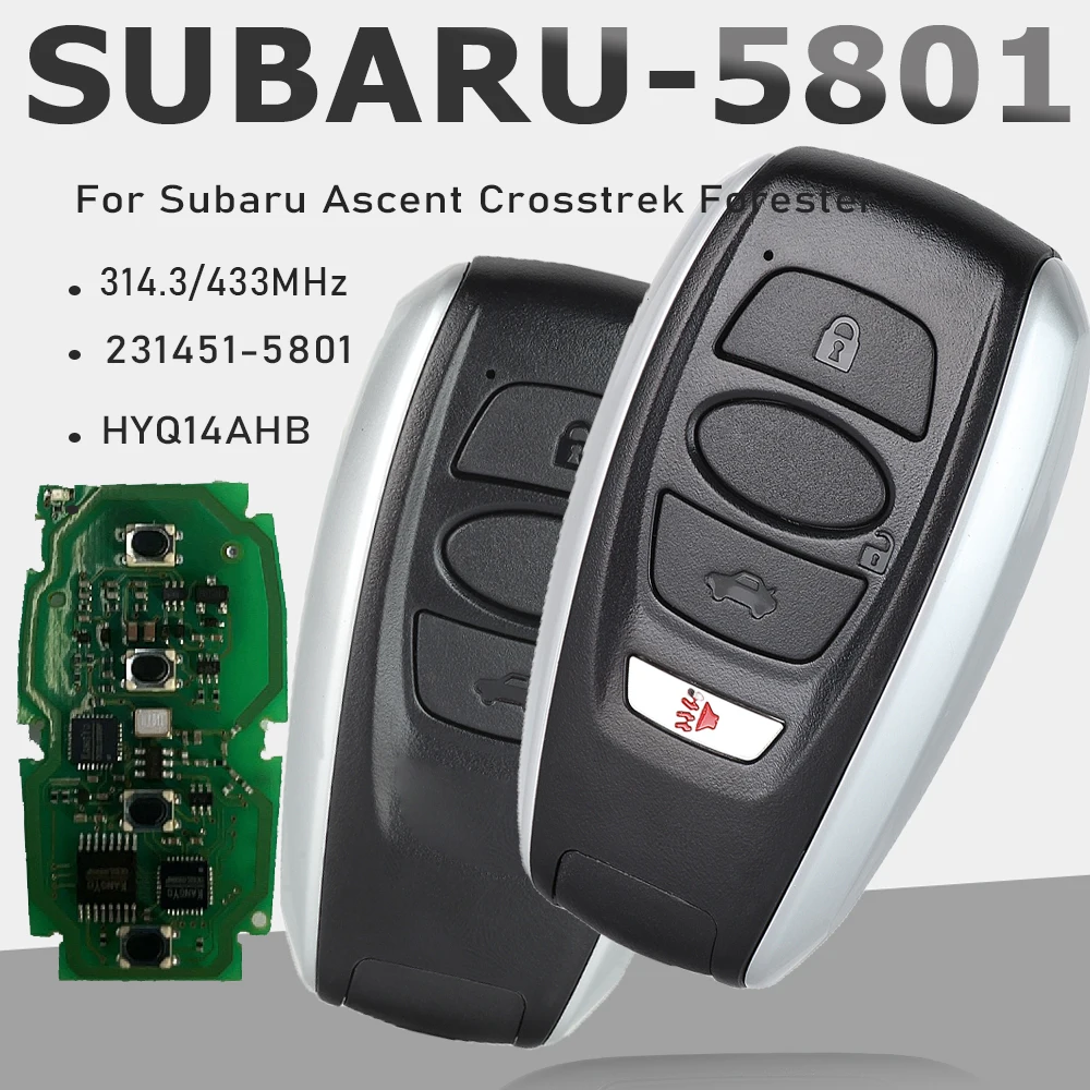 KEYECU 231451-5801 Smart Remote Key Fob for Subaru Ascent Crosstrek Forester Impreza Legacy STI WRX Outback 2017 2018 2019 2020